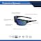 Ge Safety Glasses, Anti-Fog & Anti-Scratch, Blue Mirror Lens, Black/Blue Frame GE109BAF - alternate 3